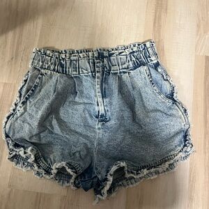 Very J Paper Bag Jean Shorts